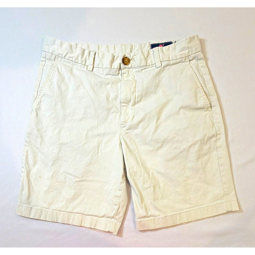 Vineyard Vines Men's White Stretch Chino Shorts Preppy Classic Fit 9" Inseam